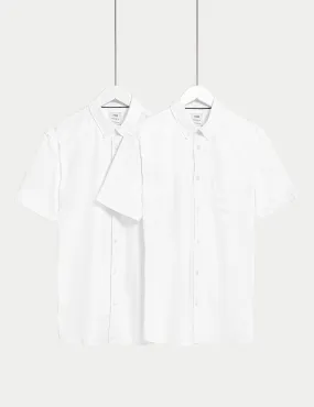 2 Pairs of Marks & Spencer Pure Cotton Oxford Shirts, White