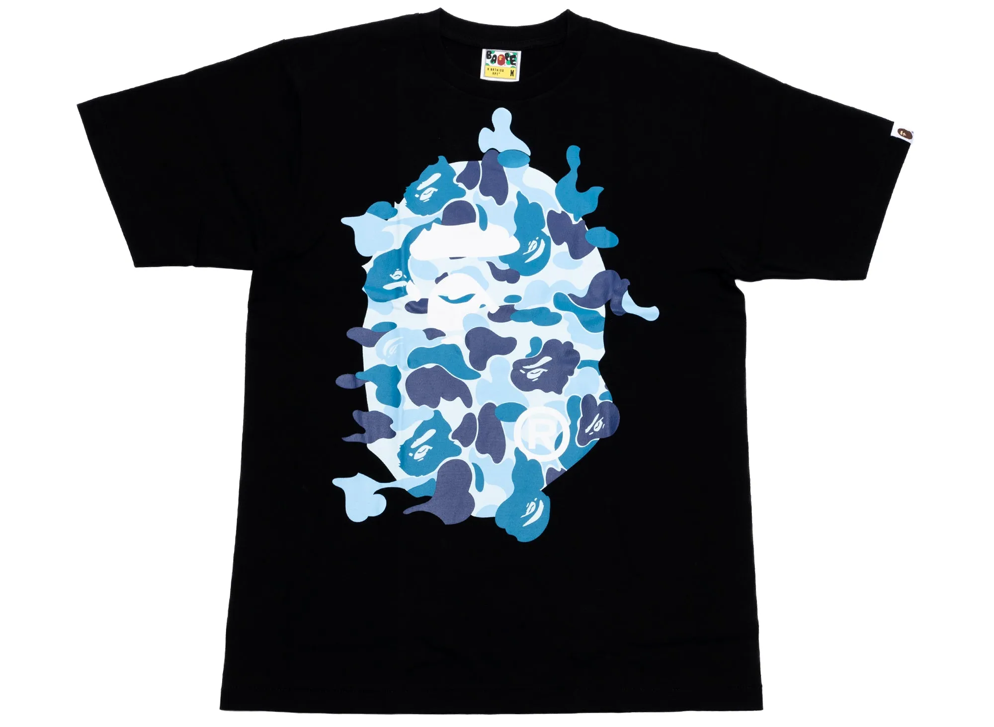 A Bathing Ape ABC Camo Rebuild Big Ape Head Tee in Black/Blue