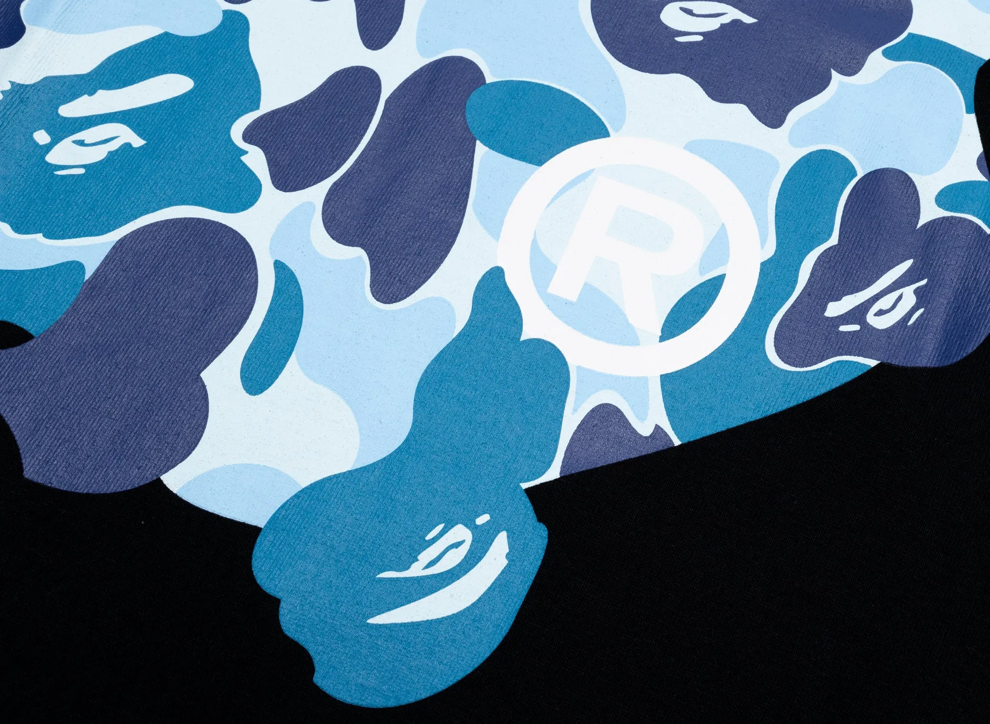 A Bathing Ape ABC Camo Rebuild Big Ape Head Tee in Black/Blue