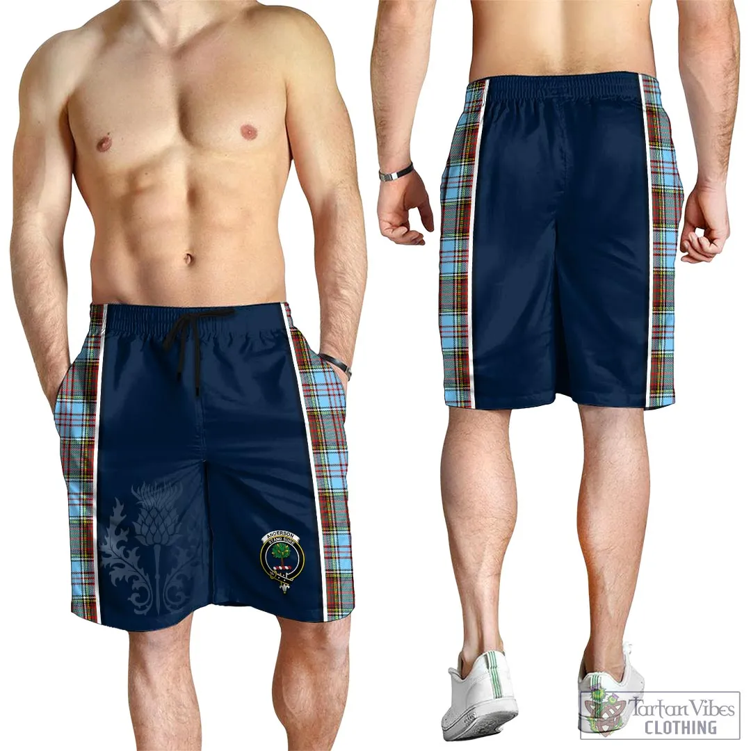 Anderson Ancient Tartan Men's Shorts with Family Crest and Scottish Thistle Vibes Sport Style