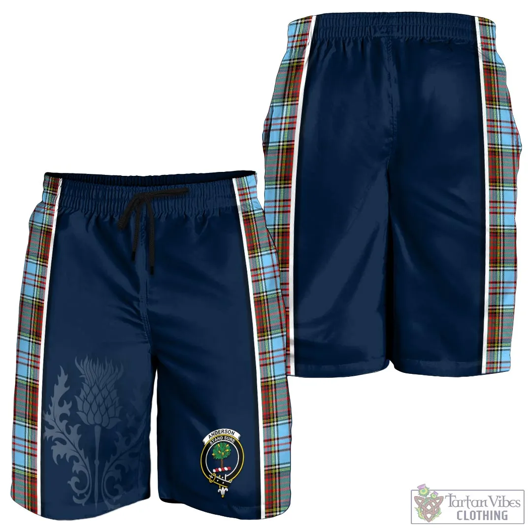 Anderson Ancient Tartan Men's Shorts with Family Crest and Scottish Thistle Vibes Sport Style