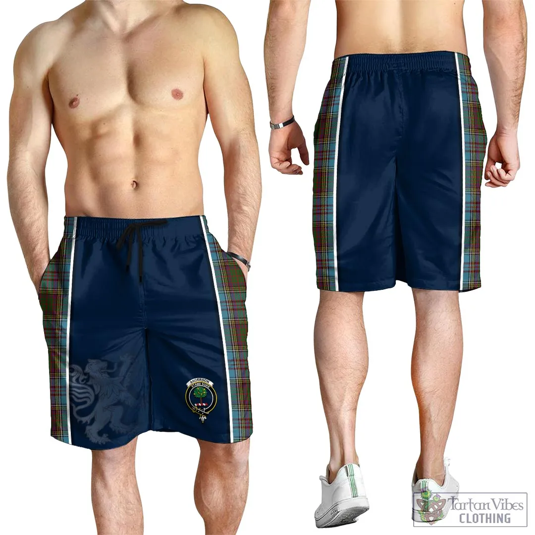 Anderson Tartan Men's Shorts with Family Crest and Lion Rampant Vibes Sport Style