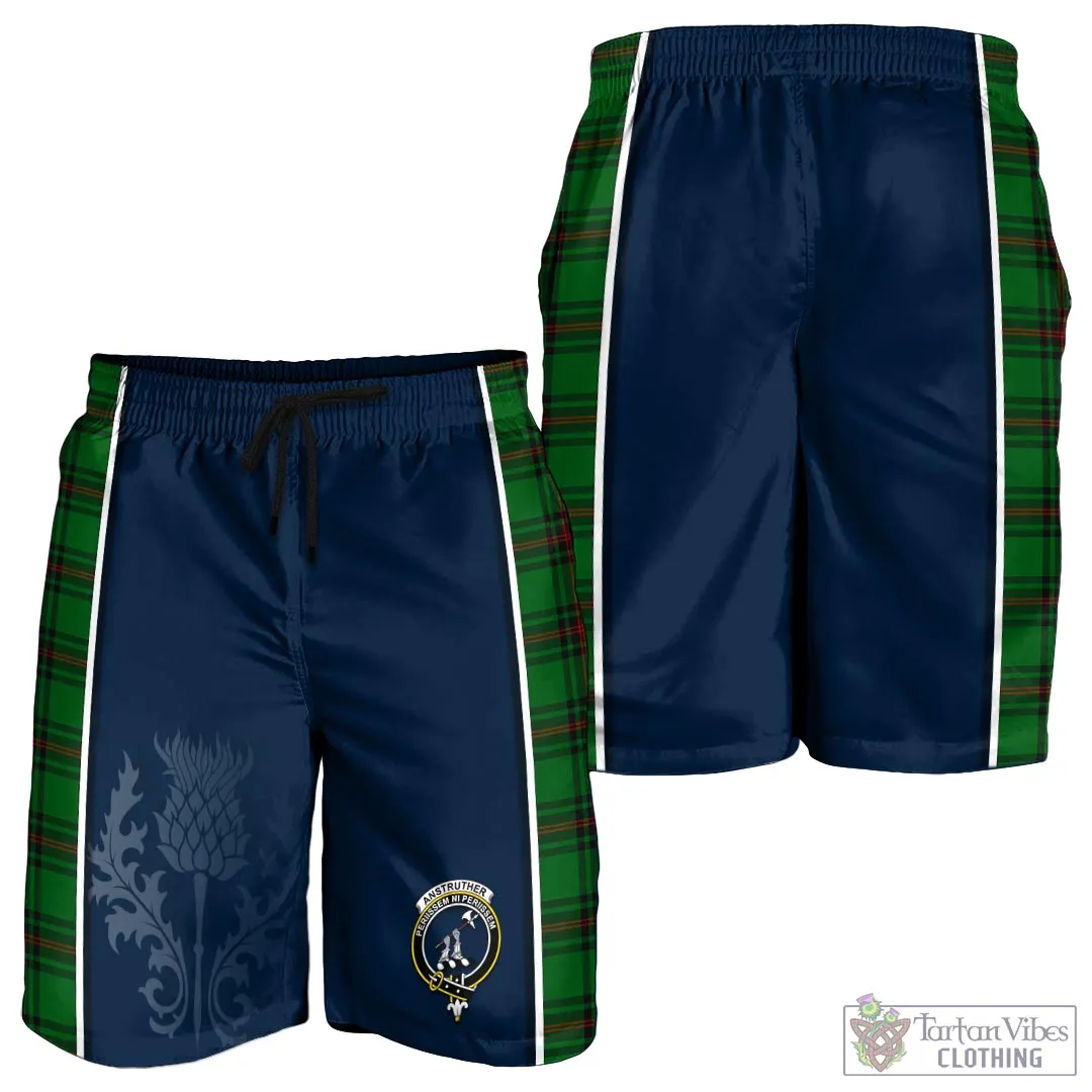 Anstruther Tartan Men's Shorts with Family Crest and Scottish Thistle Vibes Sport Style