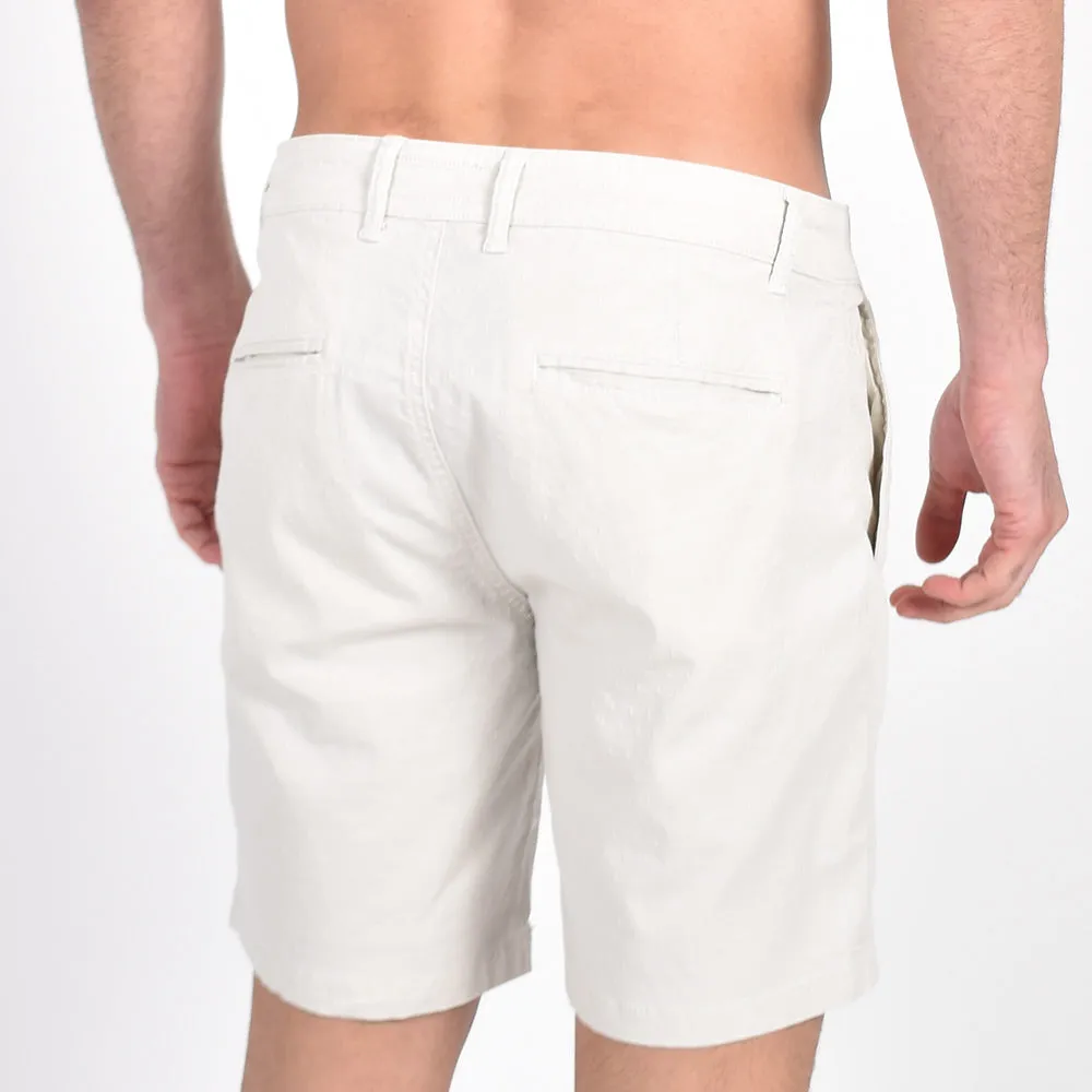 Beige Slim Fit Jacquard Shorts