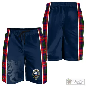 Belshes Tartan Men's Shorts with Family Crest and Lion Rampant Vibes Sport Style