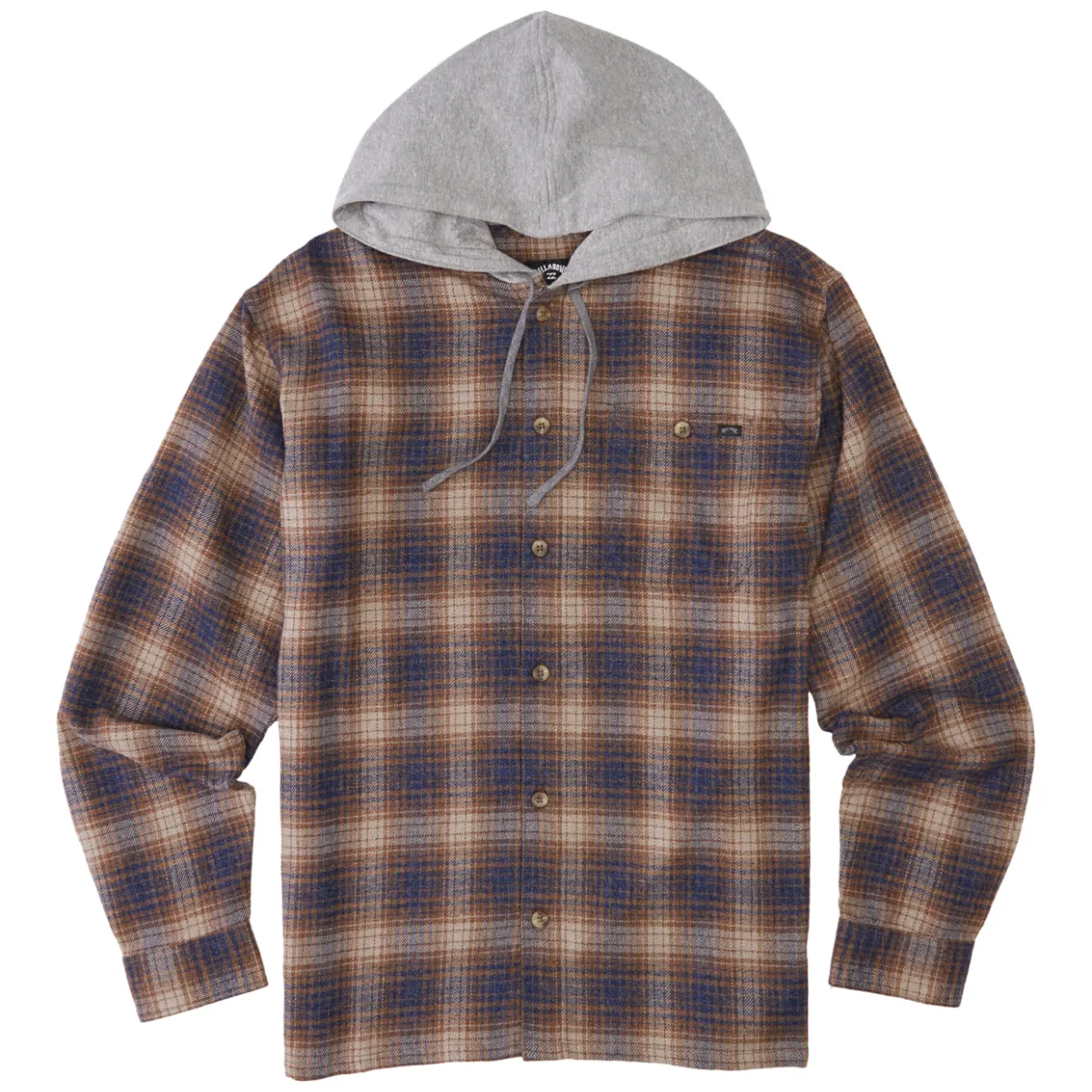 Billabong Baja Hooded Long Sleeve Button-Up Flannel Shirt