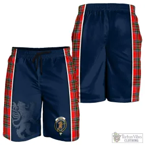 Binning Tartan Men's Shorts with Family Crest and Lion Rampant Vibes Sport Style