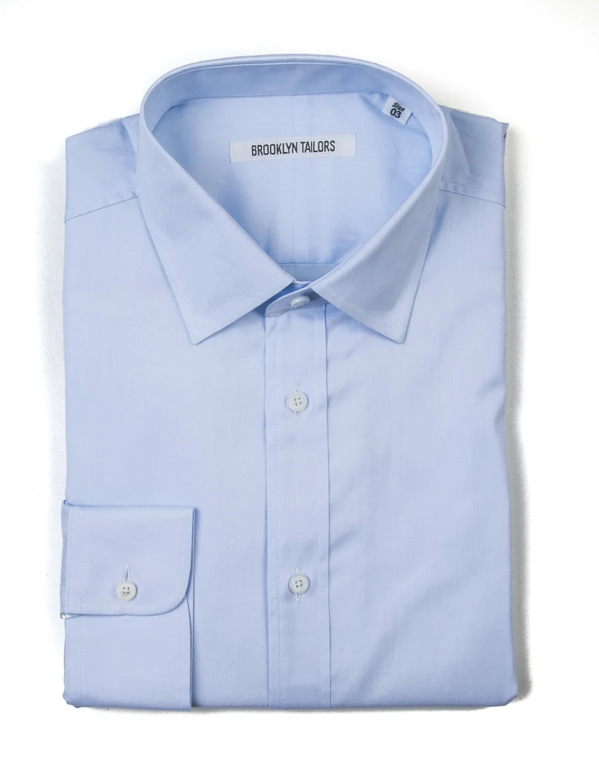 BKT20 Slim Dress Shirt in Pinpoint Oxford - Light Blue