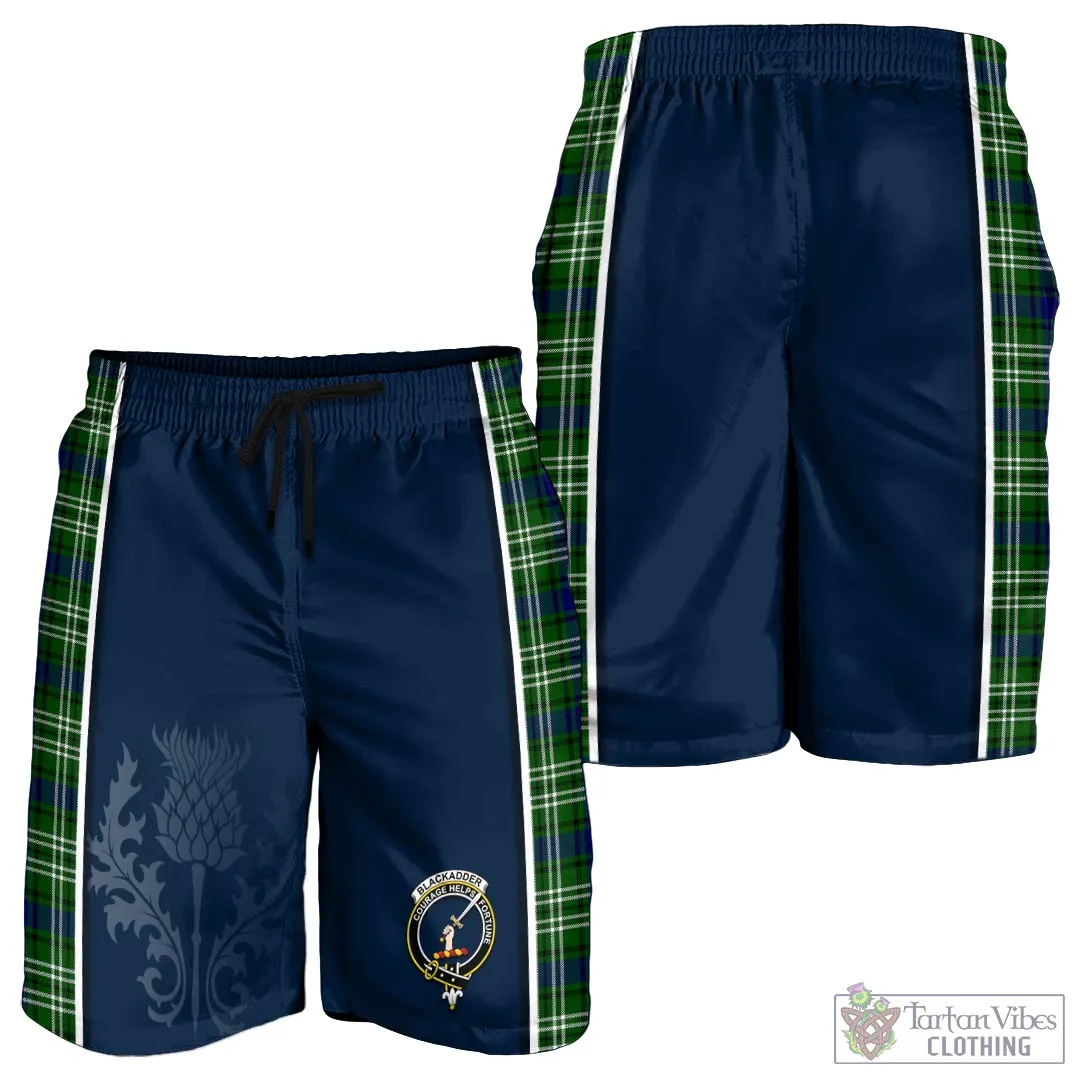 Blackadder Tartan Men's Shorts with Family Crest and Scottish Thistle Vibes Sport Style