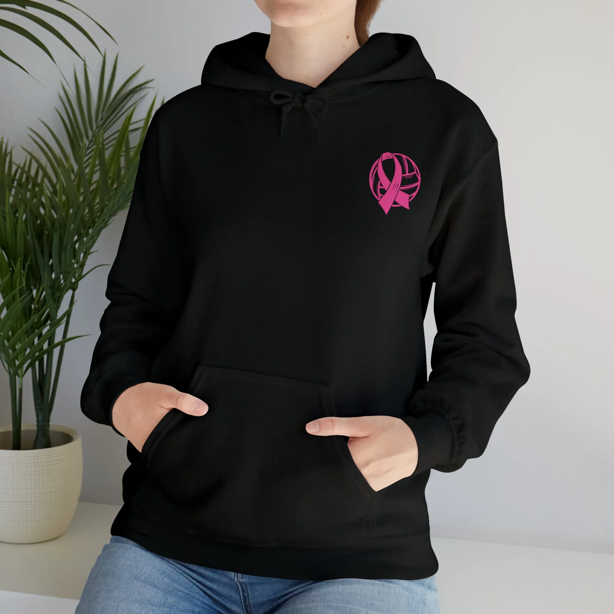 Breast Cancer Volleyball Hooded Sweatshirt