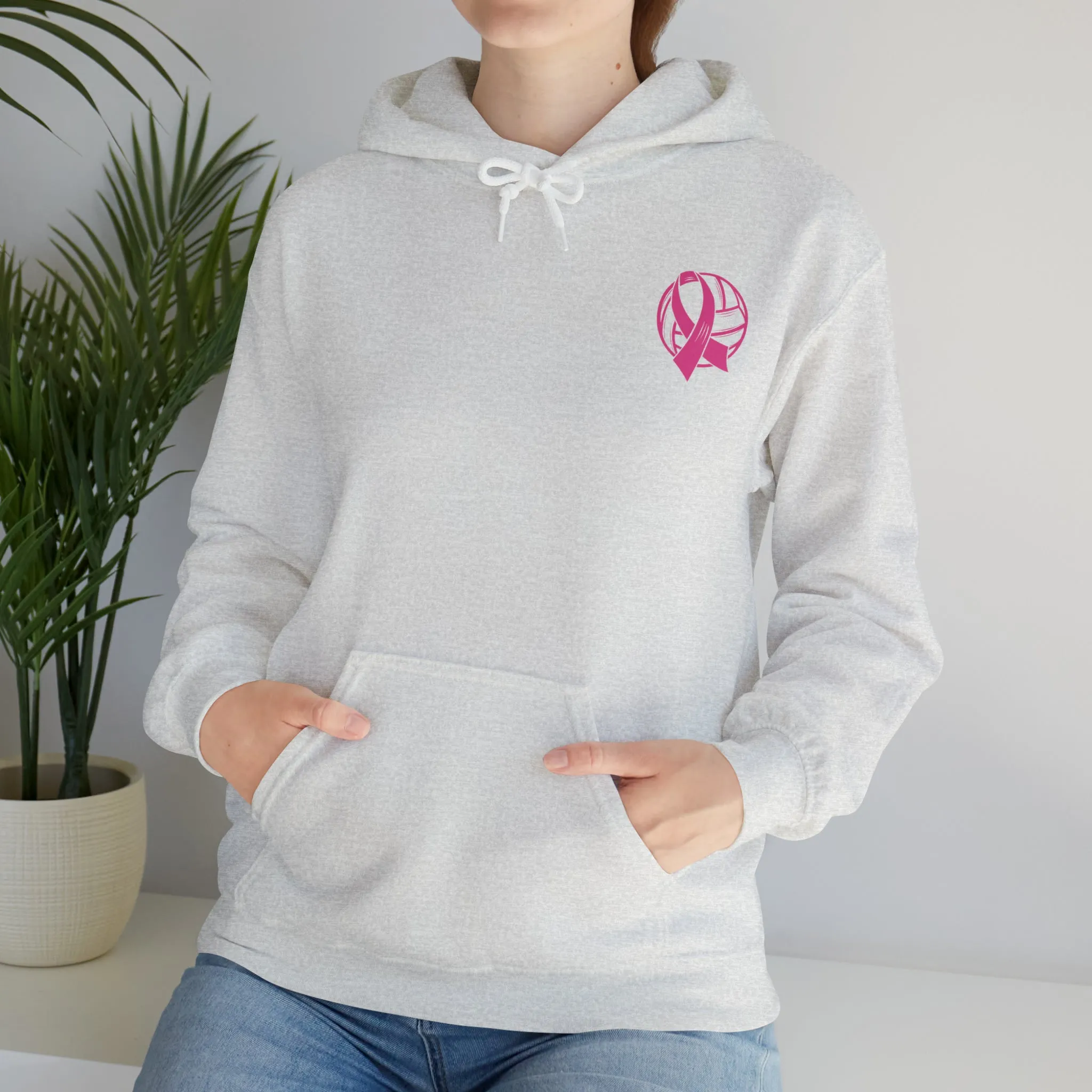 Breast Cancer Volleyball Hooded Sweatshirt