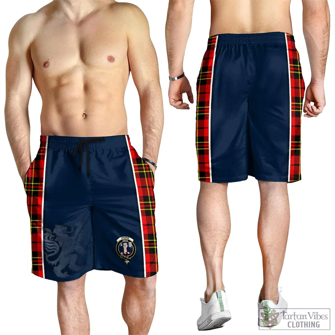 Brodie Modern Tartan Men's Shorts with Family Crest and Lion Rampant Vibes Sport Style