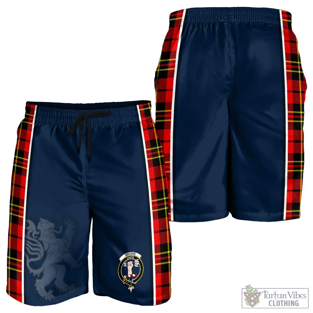 Brodie Modern Tartan Men's Shorts with Family Crest and Lion Rampant Vibes Sport Style