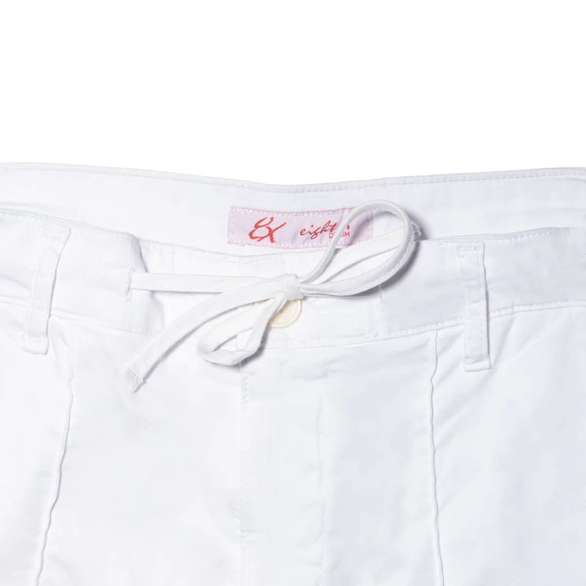 Chino Shorts w/ Drawstring Waist - White