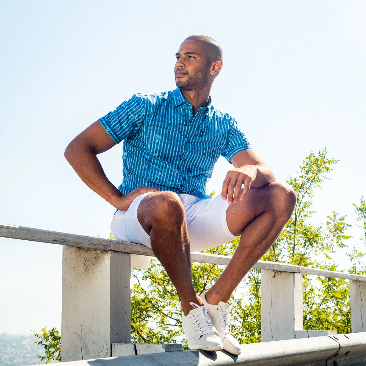 Chino Shorts w/ Drawstring Waist - White