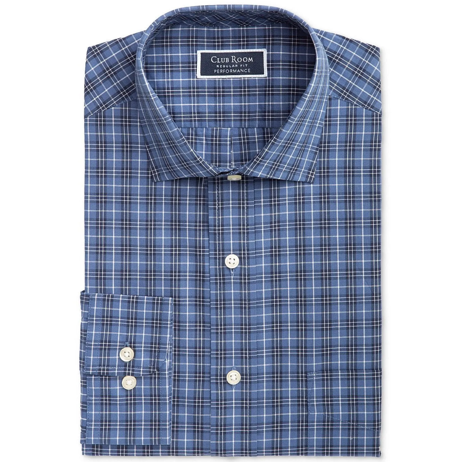 Club Room Mens Stretch Brushed Cotton Plaid Flannel Shirt