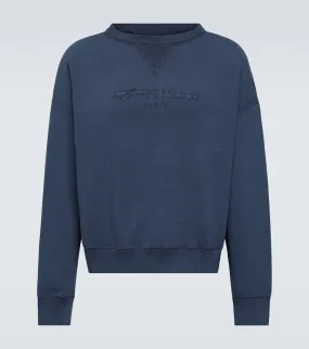 Cotton jersey sweatshirt with Maison Margiela logo, blue