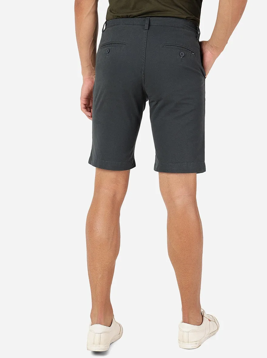 Deep Teal Solid Slim Fit Shorts | JadeBlue