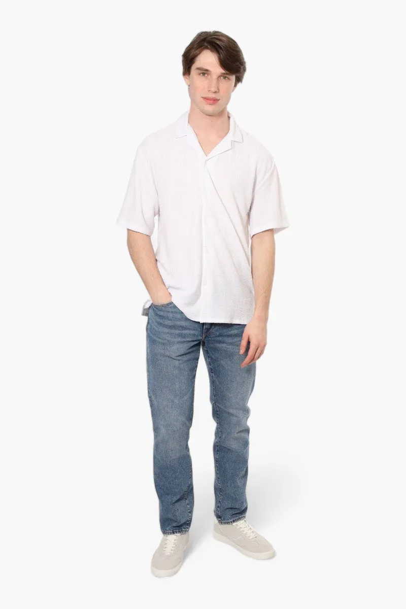 Drill Social Club Camp Collar Textured Casual Shirt - White