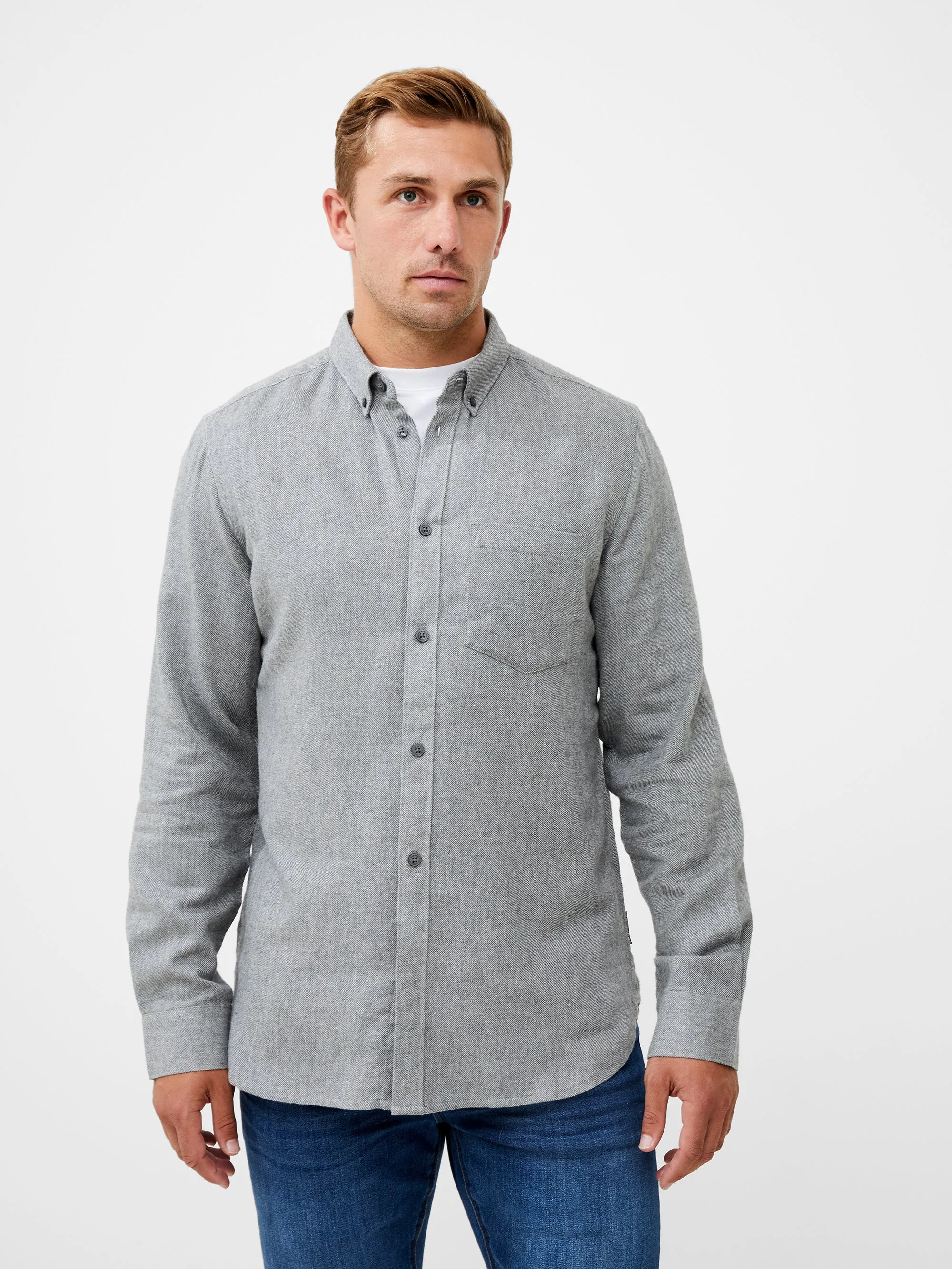 Flannel Long Sleeve Oxford Shirt