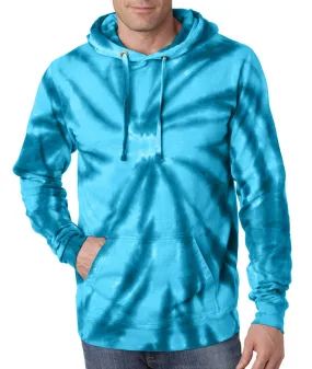 gildan tie-dye adult pinwheel hooded sweatshirt - turquoise (2xl)