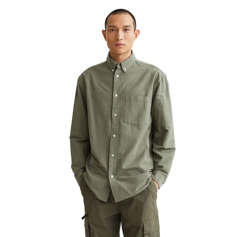 H&M Relaxed Fit Shirt, Khaki