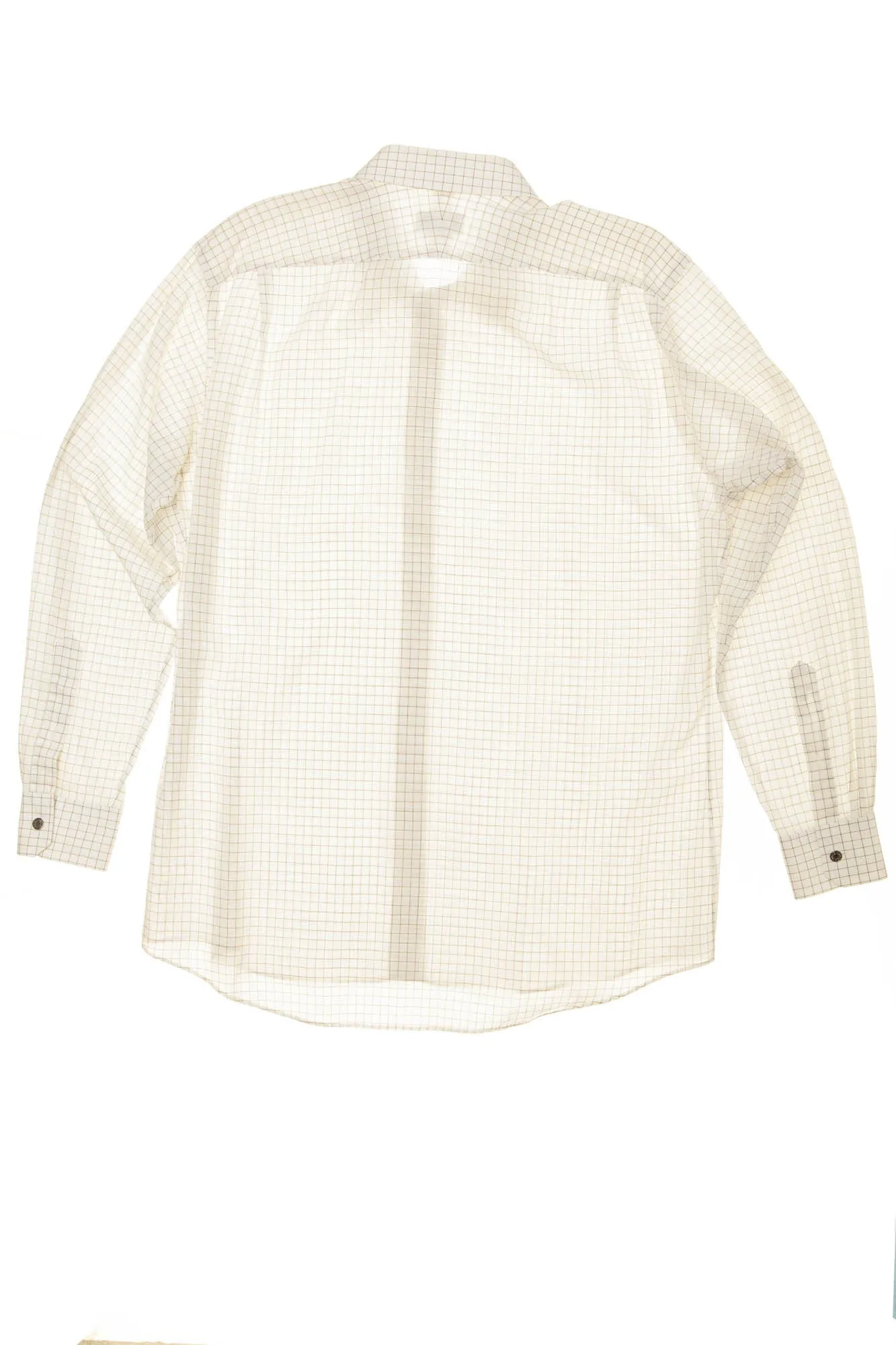 Hermes - White Collared Checkered Men's Button Up Dress Shirt - IT 44