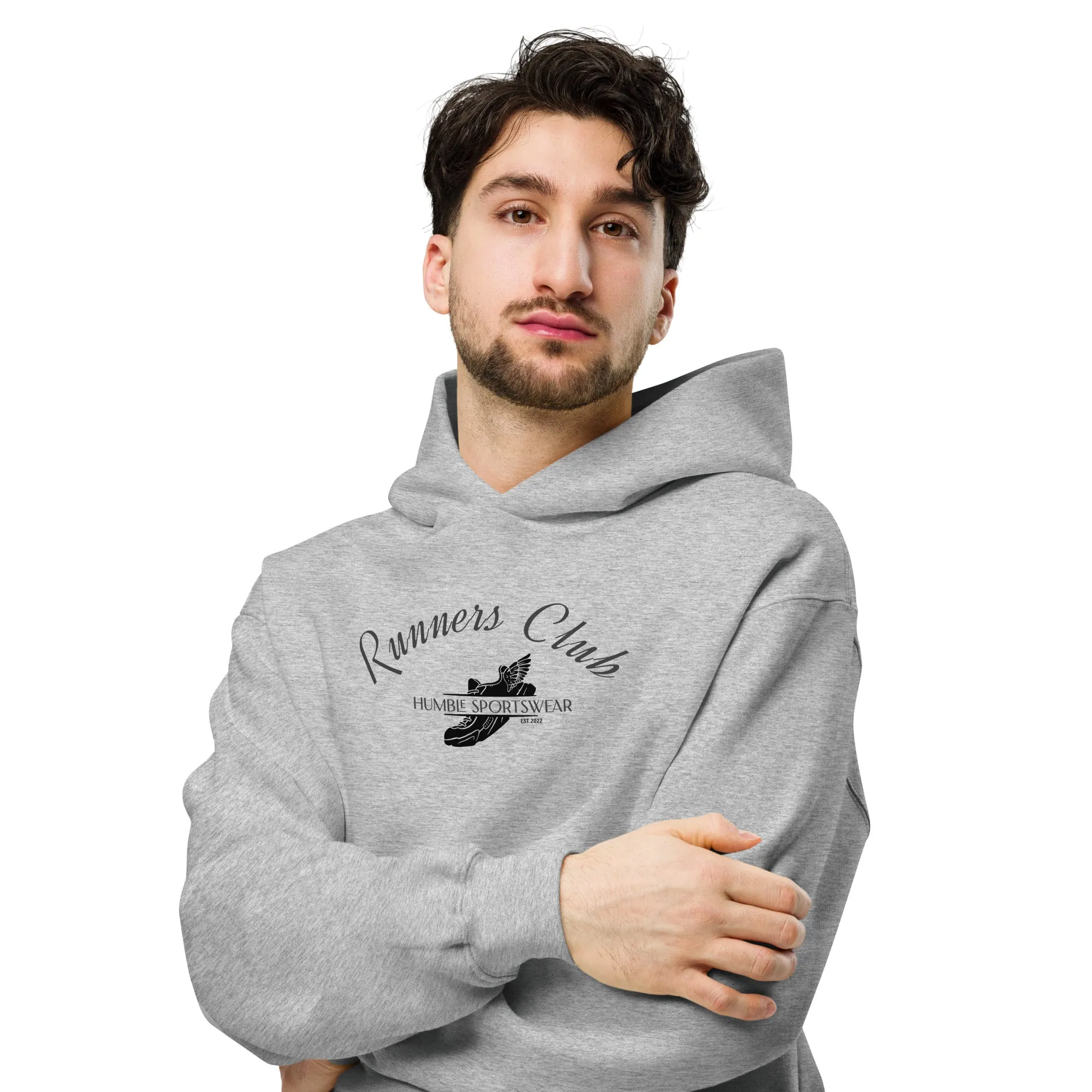 Humble Sportswear™ Men's Sport Gray Runners Club Oversized Hoodie