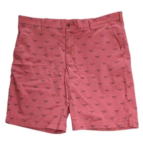 IZOD Saltwater Stretch Salmon Pink Chino Shorts Fish Bones 38 Golf Beach Casual