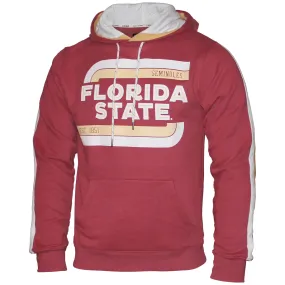 League Men's Vault Florida State Seminoles Design Striped Sleeve Hood - Cardinal