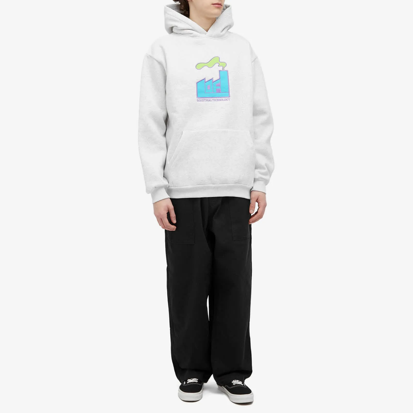 Lo-Fi Plume Applique Hoodie in Ash Gray