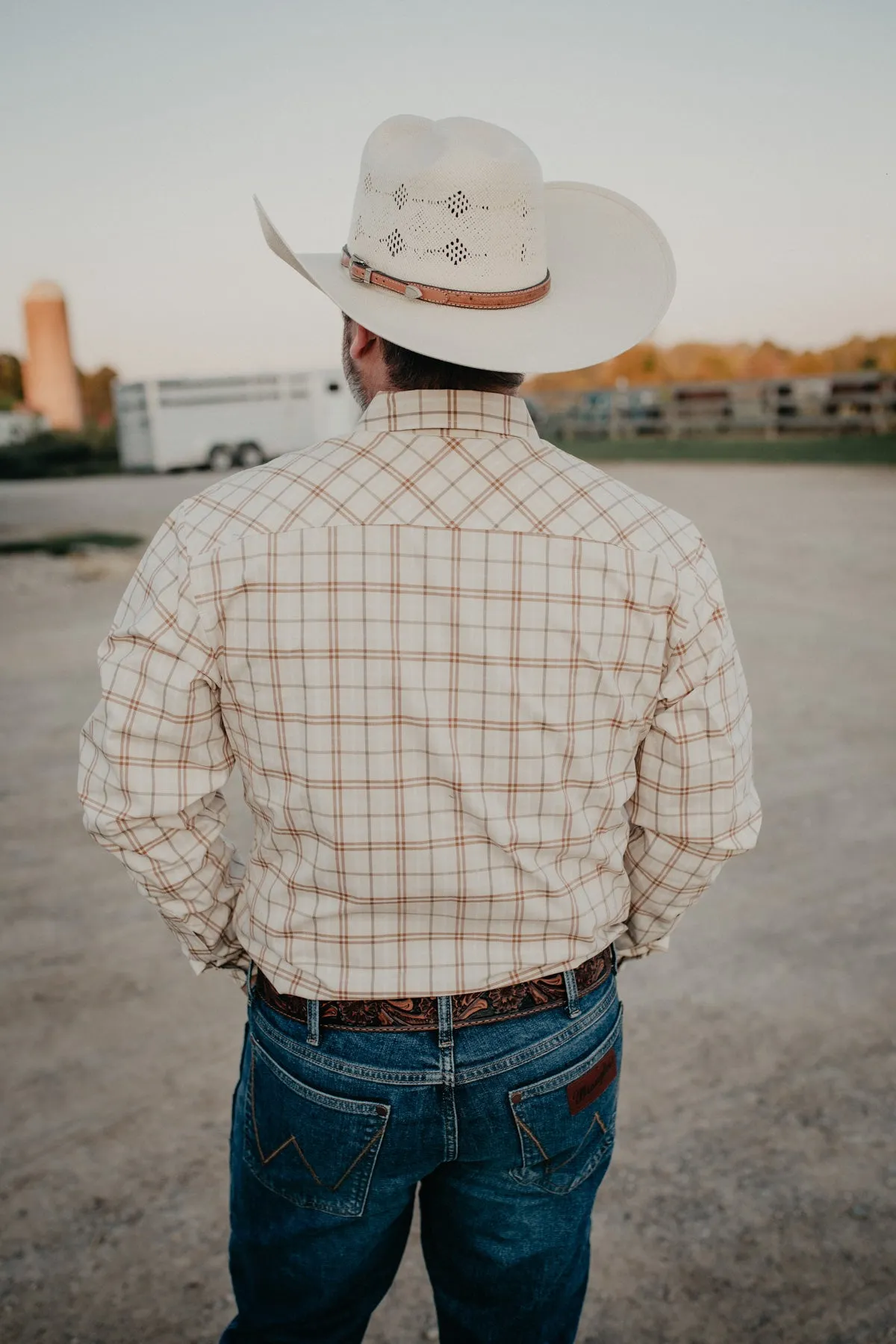 'Lucas' Natural Plaid Mens Shirt Kimes Ranch (S-XXL)