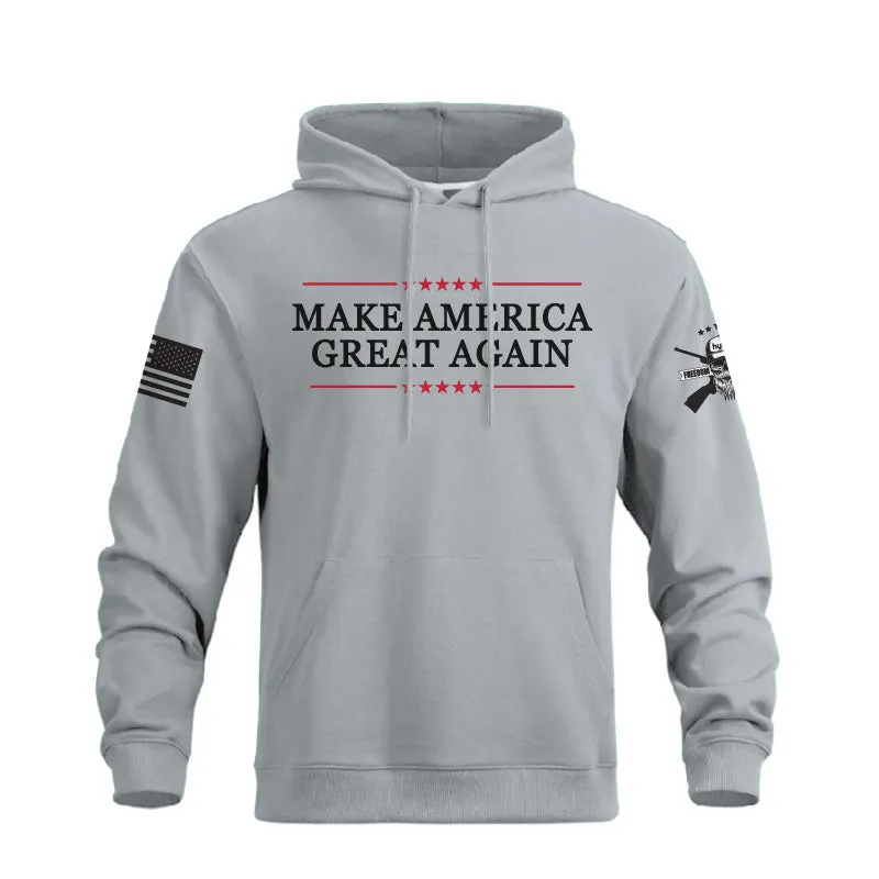 MAKE AMERICA GREAT AGAIN GRAPHIC POCKET DRAWSTRING HOODIE