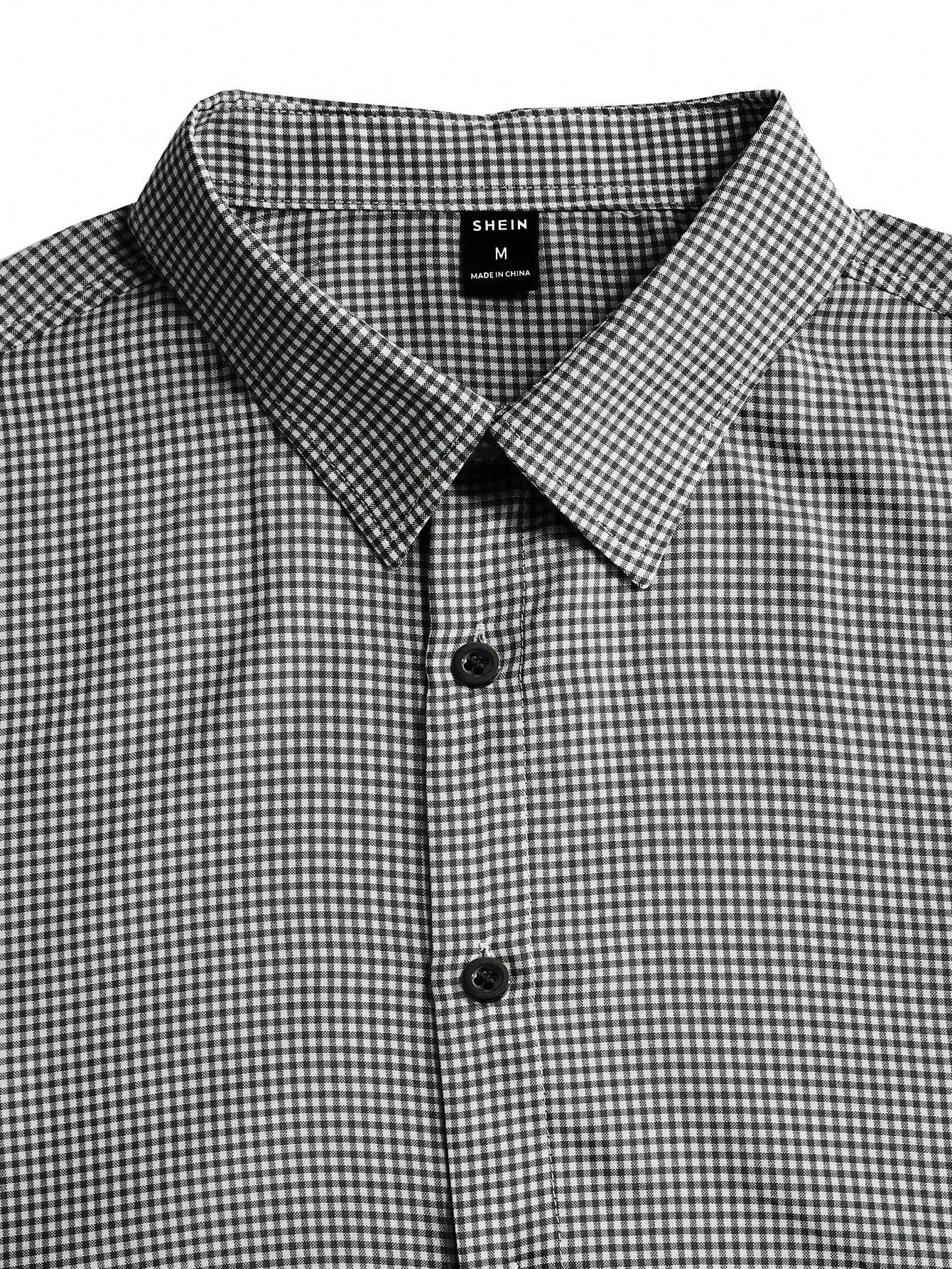 Manfinity Mode Men Gingham Print Button Up Shirt