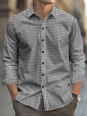 Manfinity Mode Men Gingham Print Button Up Shirt