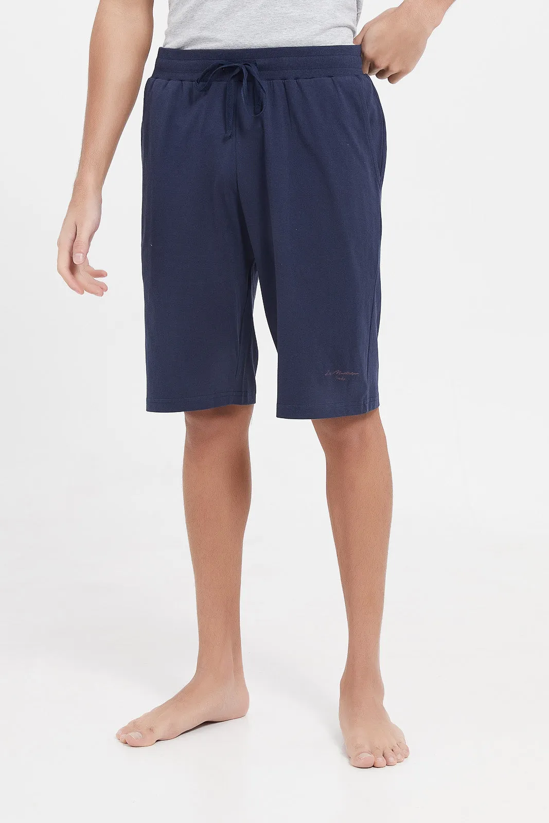 Men Navy And Grey Shorts Set (Pack Of 2)