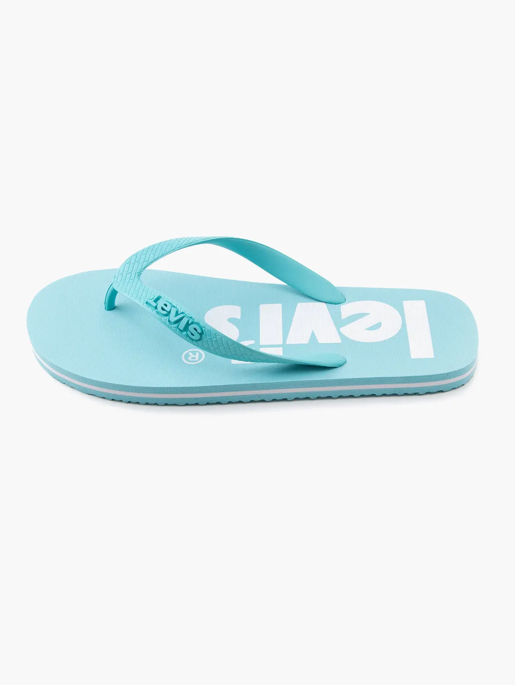 Men's Blue Debossed & Printed Logo Flip-Flops