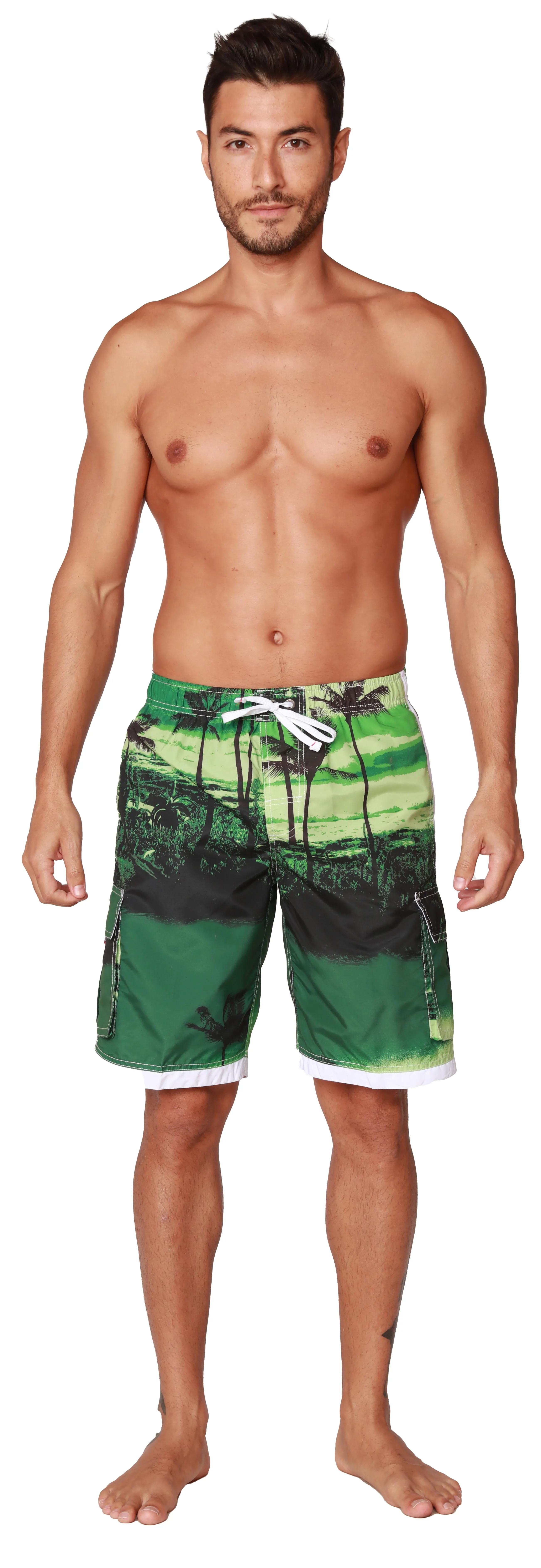 Men's Elasticized Swim Shorts - Board Shorts