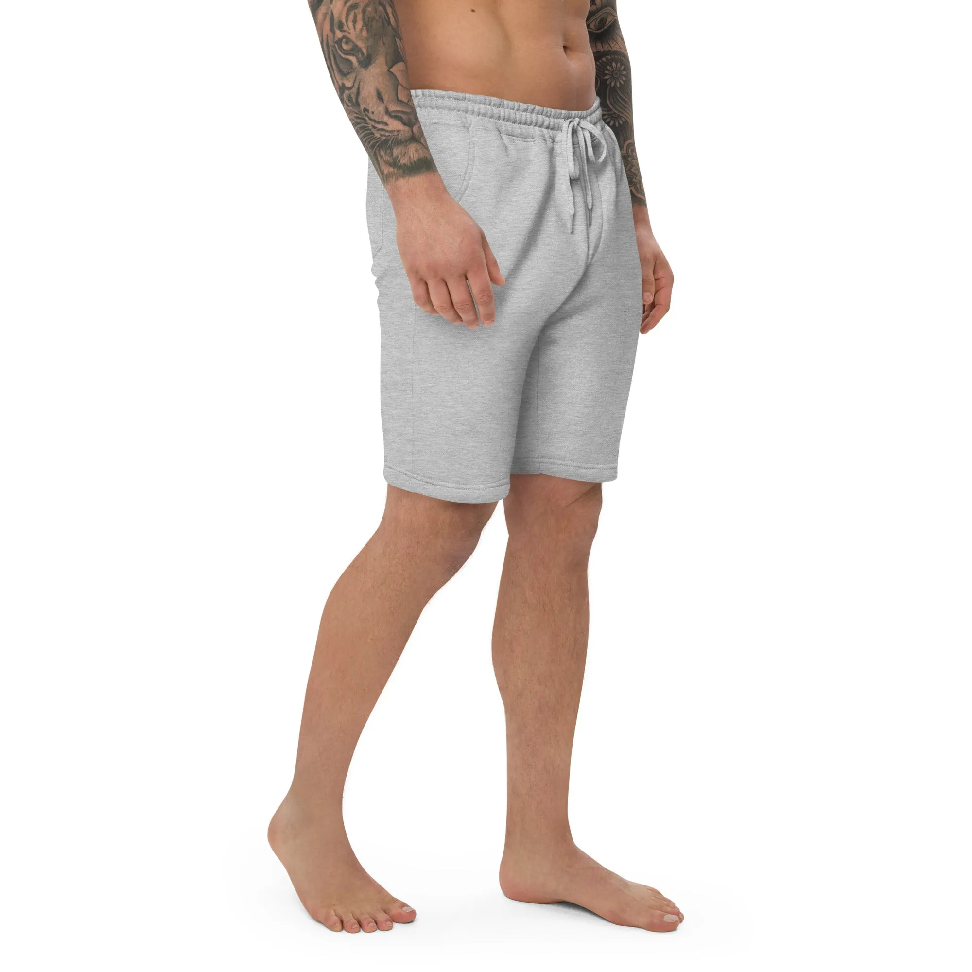 Men's Fleece Shorts - Ikigai Digital Print Design by Los Gusanos | Athletic and Casual Shorts for Men