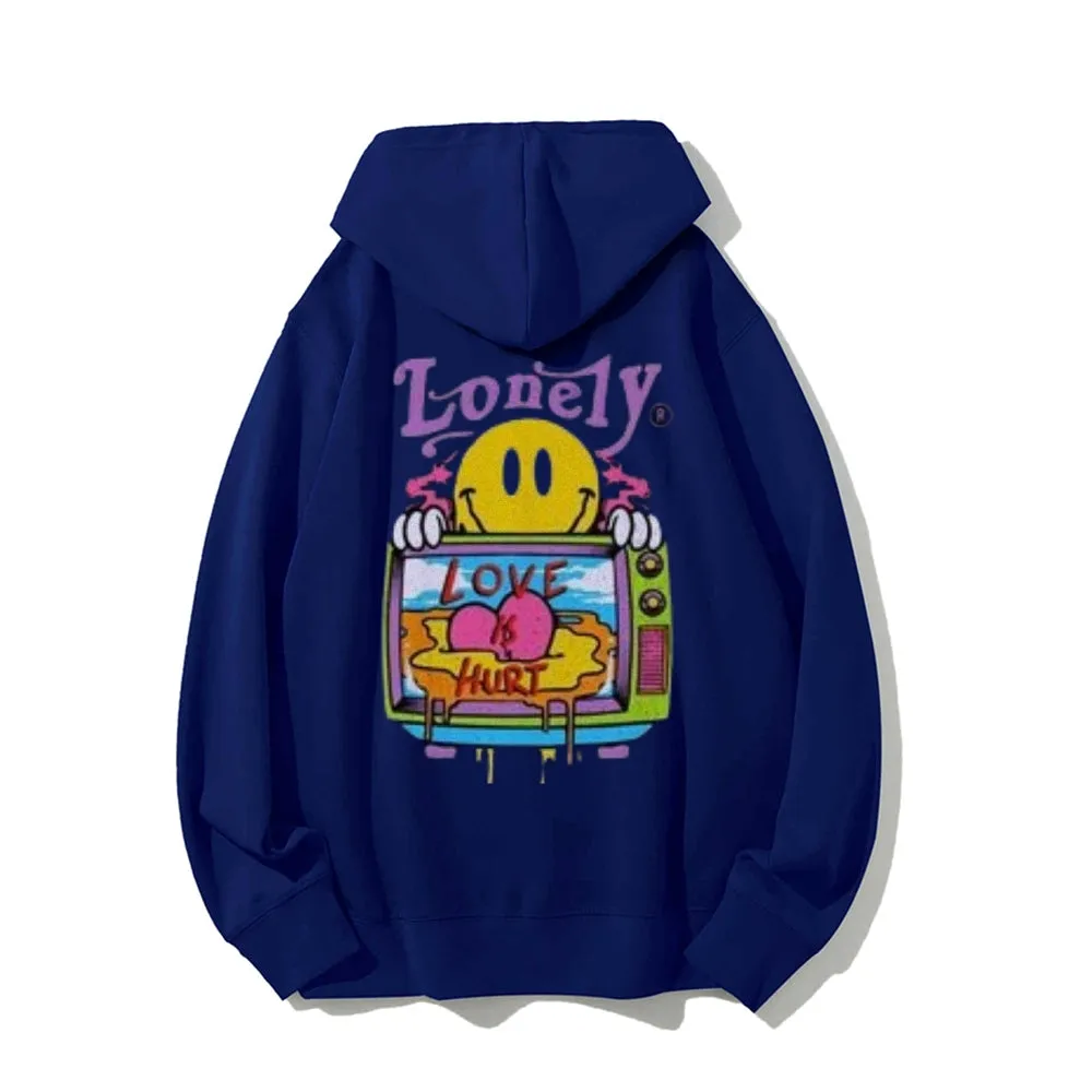 Mens LONELY LOVE HURT Graphic Hoodies