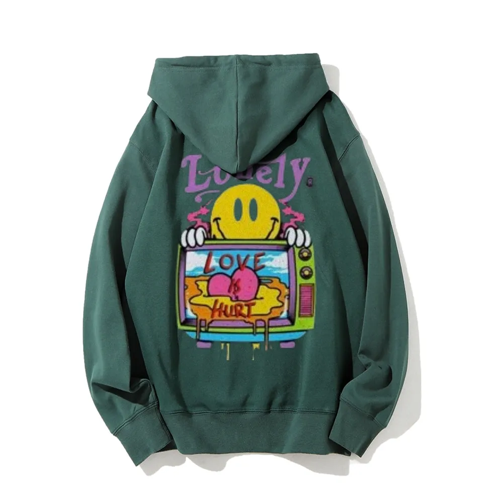 Mens LONELY LOVE HURT Graphic Hoodies