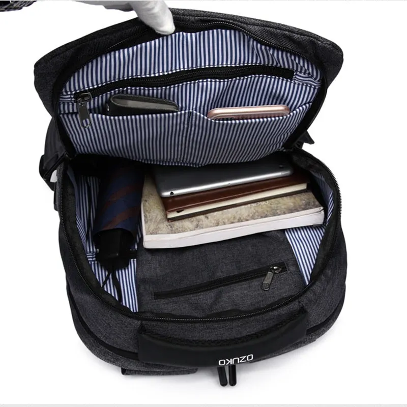 Men's Medium Modular Fashion 15" Laptop Backpack with USB Charging