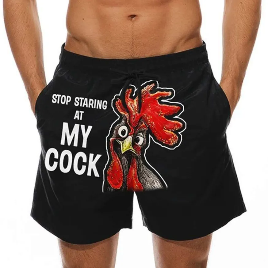 Men's Monochrome Turkey 3D Print Board Shorts