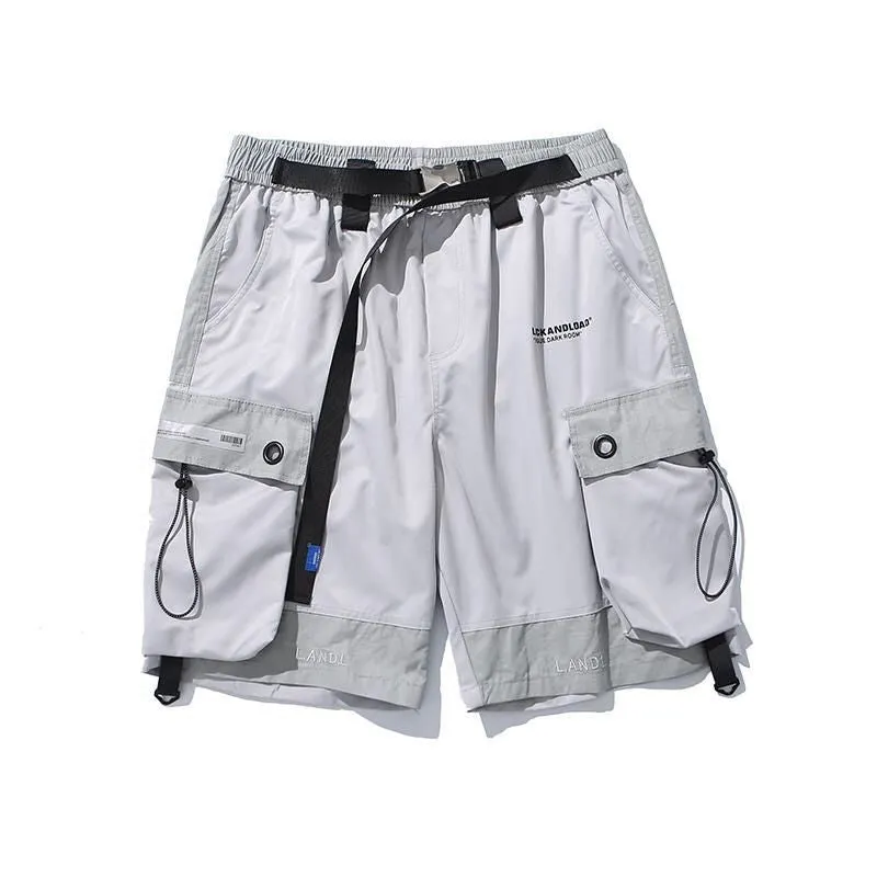 Mens Shorts Loose Summer Cargo Pants Shorts Jogger Streetwear Hip Hop Punk Sport Sweatshorts Techwear Fashion Casual Clothing