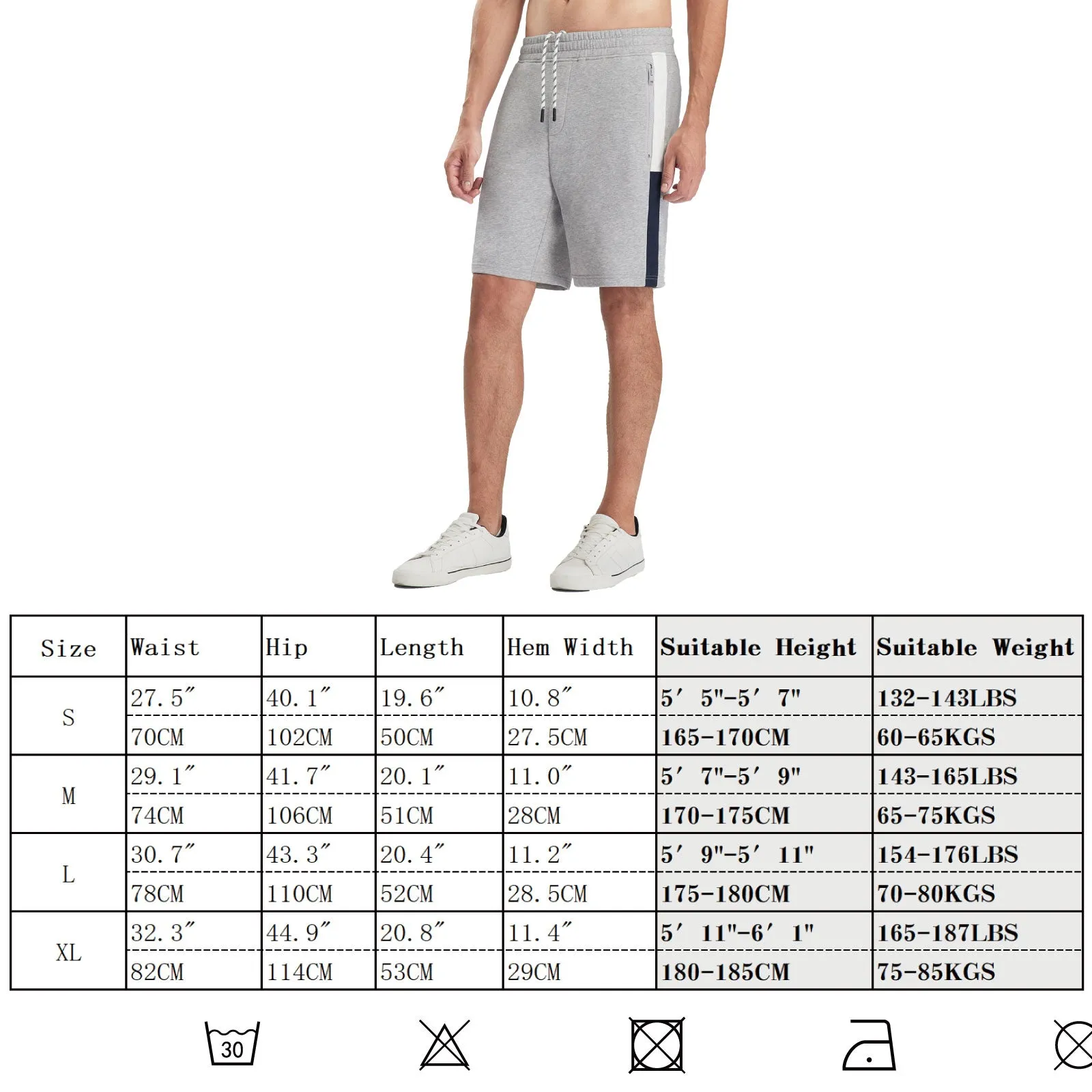 Men's Shorts whit pockets in Grey or Navy MP7005