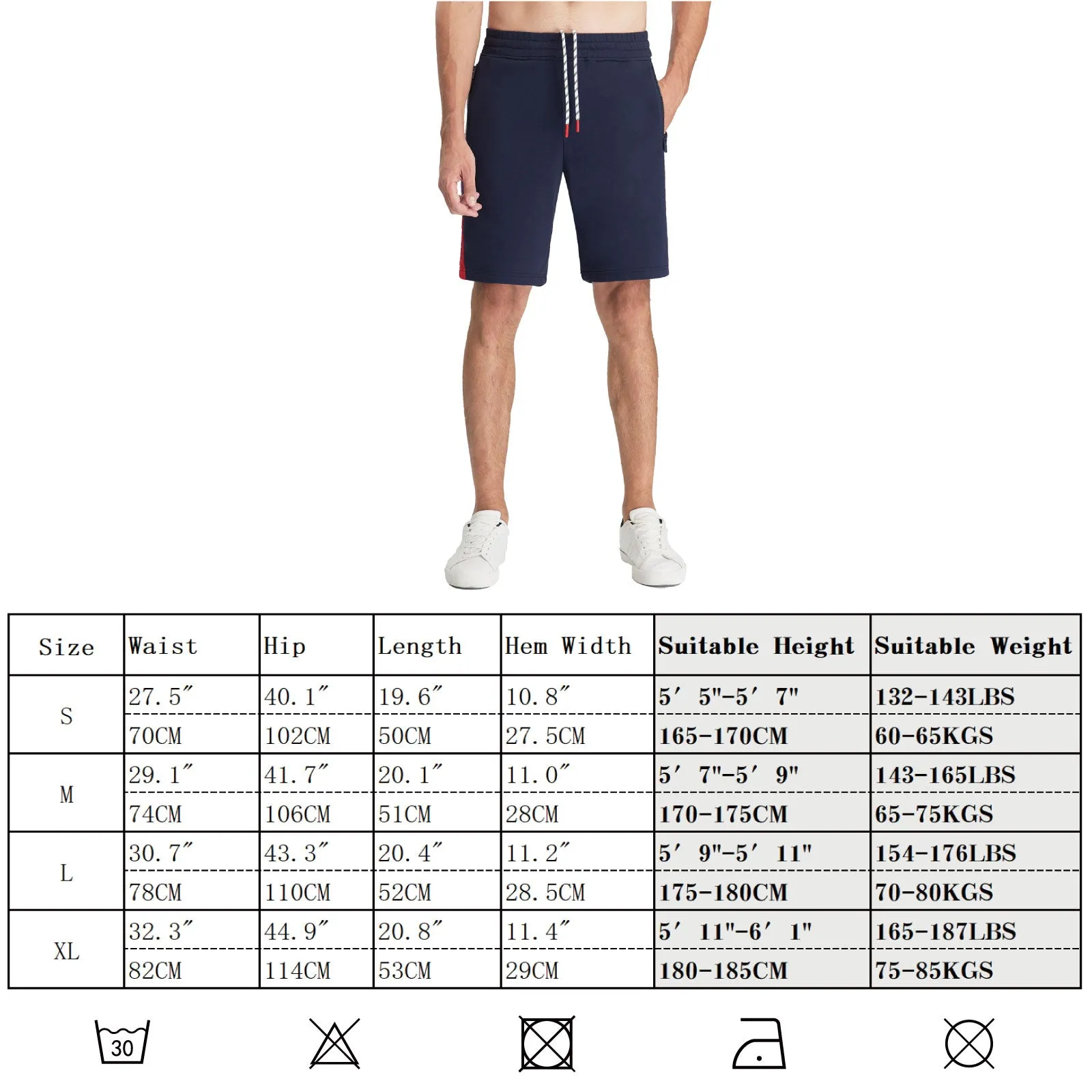 Men's Shorts whit pockets in Grey or Navy MP7005