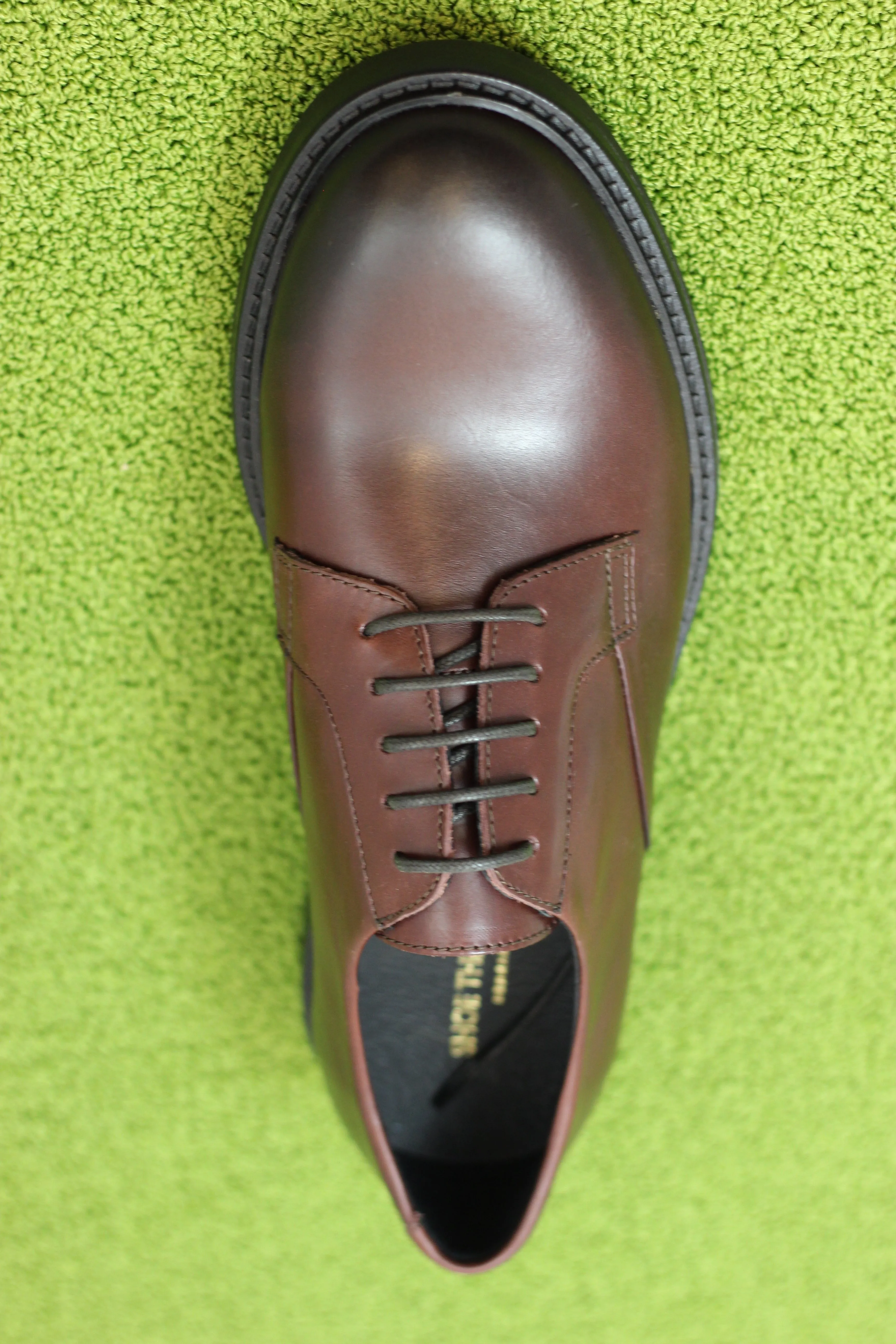 Mens Stanley Derby Oxford - Chestnut Leather