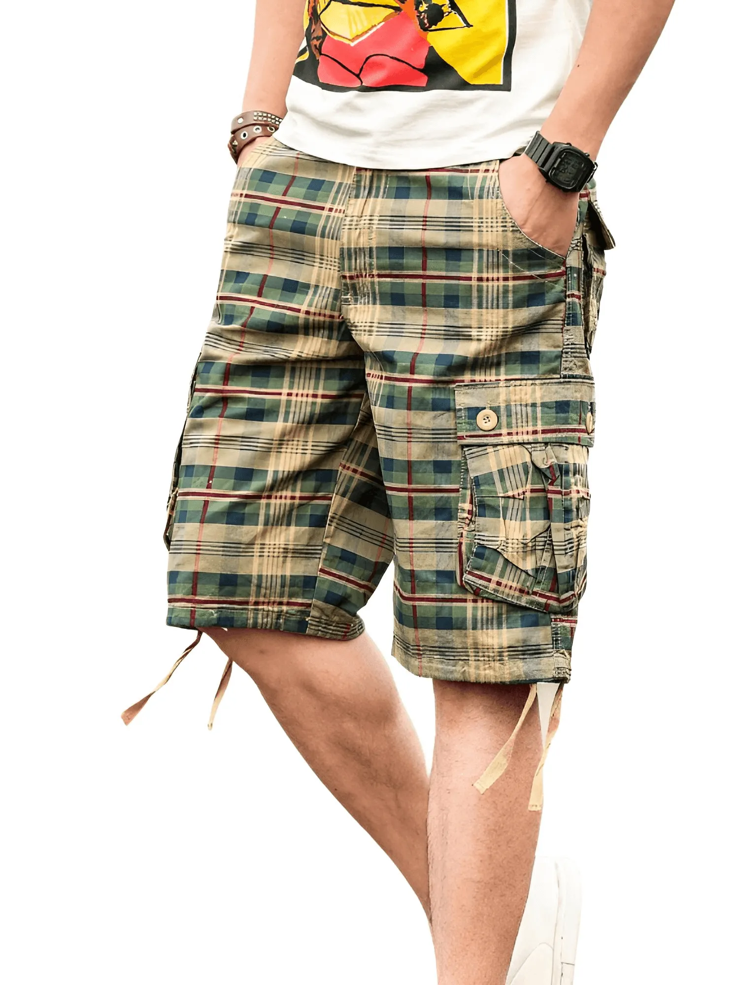 Men's Trendy Plaid Cargo Shorts