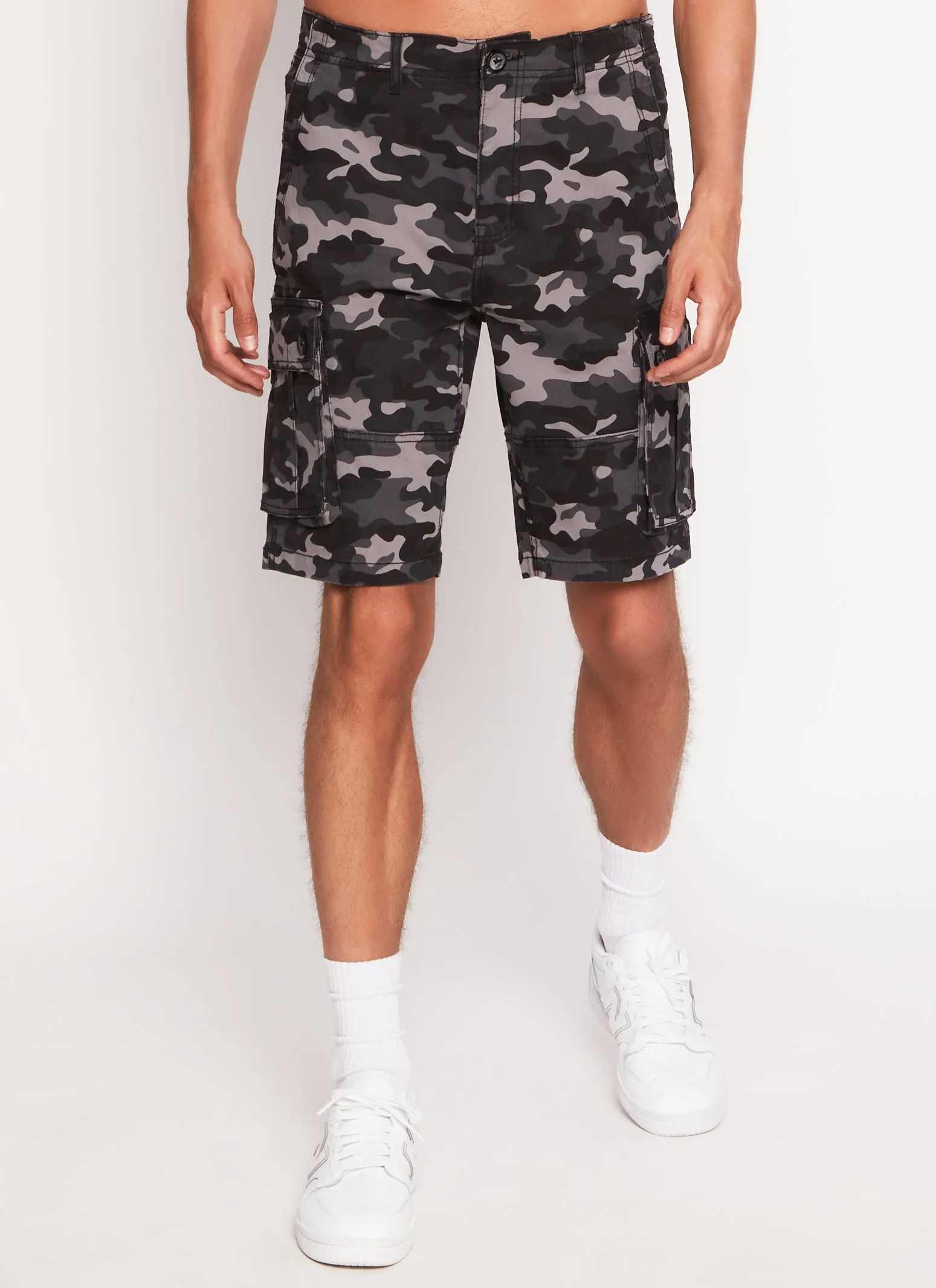 Mens Twill Camo Cargo Shorts