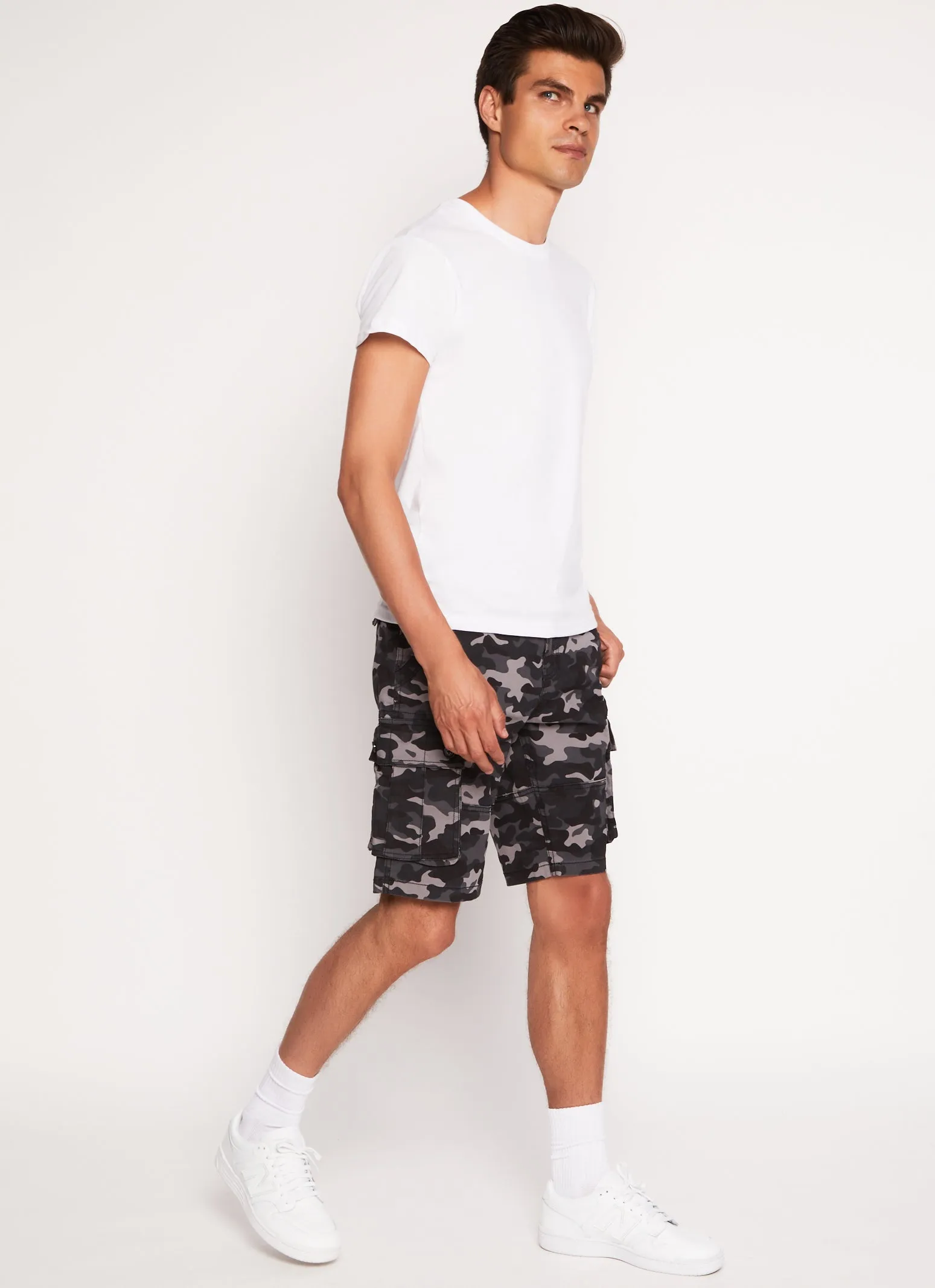 Mens Twill Camo Cargo Shorts